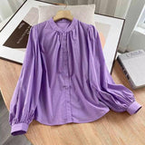 Women T-Shirt Spring and Autumn Puff Sleeve Women's Shirt Long Sleeve Top