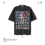 American vintage street T-shirt pure cotton men's summer loose
