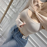 Women Long Sleeve Shirt Autumn Vest Long Sleeve Shawl Body-Hugging Suit