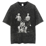 Large Washed Retro Street Men's and Women's Hip-hop Anime