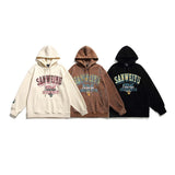 Unisex Jacket Autumn Letter Embroidered Pullover Sweatshirt