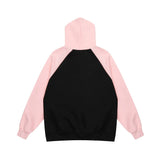 Men Hoodie Letter Hooded Sweater Men Vibe Loose Casual Multicolor Raglan Sleeve Pullover
