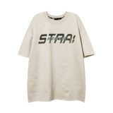 Men T Shirt Vintage Letter Print Short-Sleeve T-shirt Men and Women