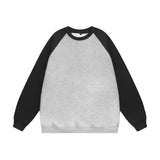 Men Hoodie Raglan Sleeve round Neck Sweater Men's Spring and Autumn Loose Casual