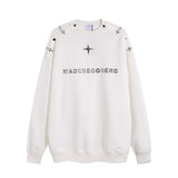 Men Hoodie Sweater Men's Autumn Loose Casual Letter Crew Neck