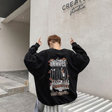 Men Hoodie round Neck Sweater Men's Autumn Hong Kong Style Loose
