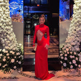 Women Desses Long Sleeve Narrow Dress Formal Dress Red Carpet Dress
