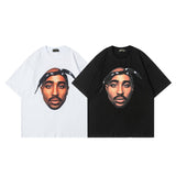 Men T Shirt West Coast Hip Hop Retro Printed Casual Short Sleeve T-shirt Men and Women