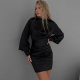 Women Desses Long Sleeve Hip Bag Dress Women