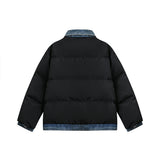 Unisex Jacket Winter Fake Two-Piece Design Simple Cotton-Padded Coat