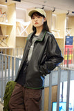 Unisex Jacket Fall Topstitching Special Embroidered Leather Women's Clothing