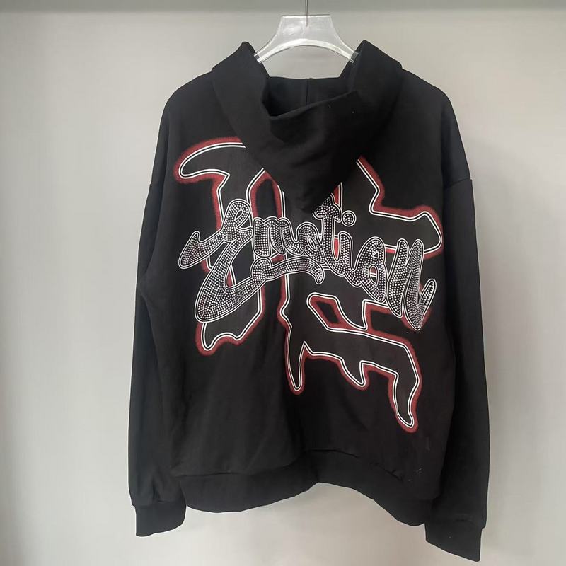 Mixed Emotion hoodie Masked Angel Hot Diamond Zip Cardigan Sweater Jacket Loose Hoodie