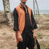 Men T Shirt Summer Men Cotton Linen Vest Vest Coat