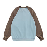 Men Hoodie Raglan Sleeve Pullover Sweater Boys Letter Print round Neck Loose Top