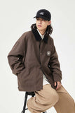 Unisex Jacket Autumn Contrast Color Canvas Coat Women's Clothing