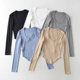 Women T-Shirt Female Spring and Autumn Solid Color Short-Sleeved T-shirt
