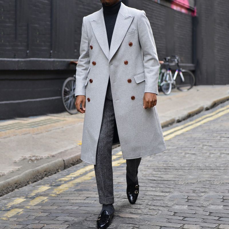 Men Jack Autumn and Winter Trench Coat Long Men's Jacket