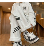 Men Sweatpants Men's Retro Oversize Straight-Leg Pants