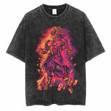 Cotton Mens Vintage Japan Anime Print Oversize TShirt