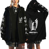 Anime Attack On Titan Men Women Zip Hoodies Yeager Eren
