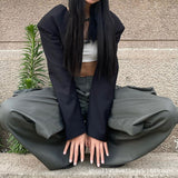 Women Cargo Pants Women's Stitching Mop Pants