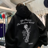 Men Hoodie Hooded Sweater Autumn High Street Pu Shuai Loose Casual Jacket