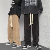 Men Sweatpants Men's All-Matching Fashion Brand Straight Loose Wide-Leg Pants Hong Kong Style