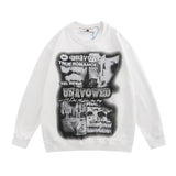 Men Hoodie Printed Crew Neck Sweatshirt Autumn and Winter Loose Casual Sweatshirt