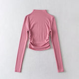 Women's T-shirt high-necked bottoming shirt women's autumn elastic T-shirt top
