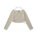 Women Long Sleeve T-shirt Polo Collar Short-Sleeved T-shirt Women's Autumn Ins