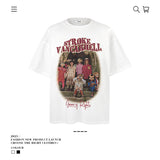 American vintage street T-shirt retro washed men's loose half-sleeves