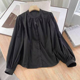 Women T-Shirt Spring and Autumn Puff Sleeve Women's Shirt Long Sleeve Top