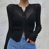 Women Long Sleeve Shirt Top Women's Cardigan Sexy