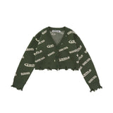 Women Sweater Knitted Cardigan Women's Spring and Autumn Distressed Frayed Sweater