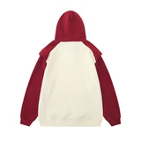 Men Hoodie Color Contrast Patchwork Design Hooded Sweater Men