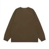 Men Long Sleeve Shirt Retro Casual Long Sleeve T-shirt Men and Women Autumn All-Match Bottoming Shirt