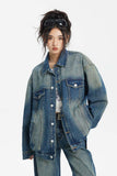 Unisex Jacket Autumn Washed Denim Jacket Coat Women's Clothing