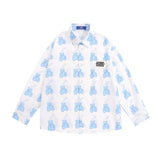 Men Long Sleeved T Shirt Printed Long Sleeve Shirt Boys BF Loose Casual Spring and Summer Shirt