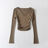 Women T-Shirt Women's Sexy Long Sleeve T-shirt Flare Sleeve Underwear Blouse Top