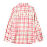 Men Long Sleeve T Shirt Men's Loose Spring and Autumn Embroidered Letter Lapel Shirt Coat
