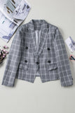Plaid Trench Coat Women's Autumn and Winter Plaid Three-Dimensional Suit Long Sleeve Plaid Jacket