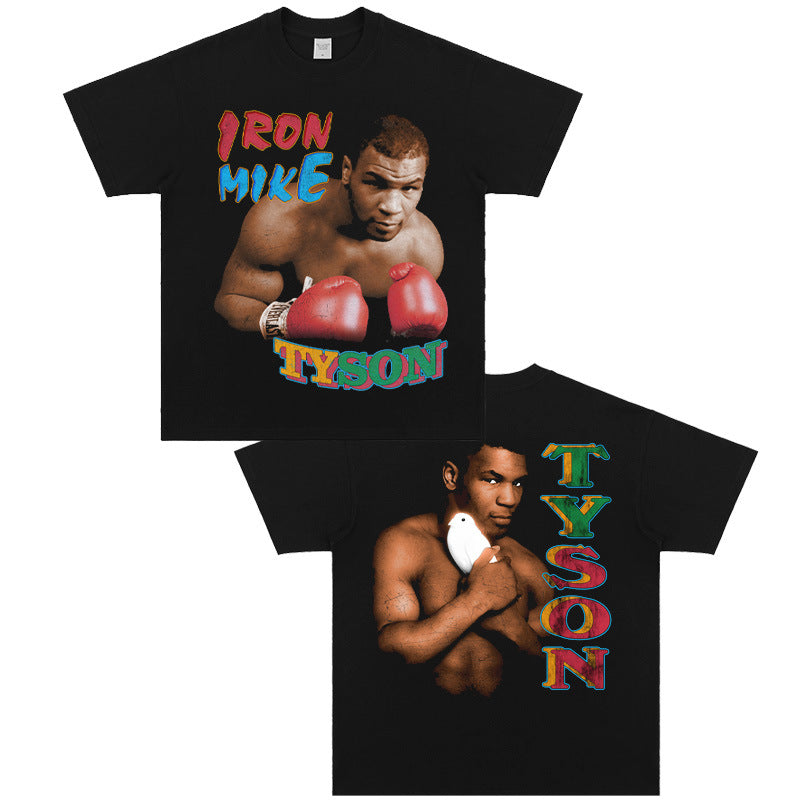 Mike Tyson T Shirt Boxing Vintage Character Print Short Sleeve