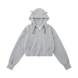 Women Hoodie Hooded Short Sweater Women's Casual Sports Autumn