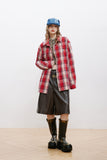 Unisex Jacket Autumn Red Brushed Basic Shirt Women's Clothing