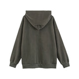 Men Hoodie Worn Looking Washed-out Hooded Sweater Men's Spring and Autumn Loose