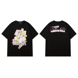 Men T Shirt Printed Couple Short Sleeve T-shirt Men and Women Street Casual Couple