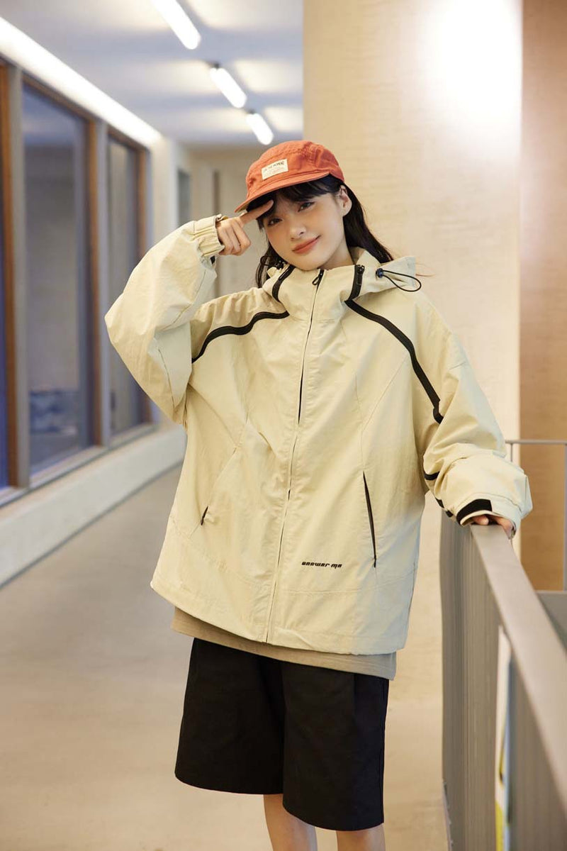 Unisex Jacket Autumn Zipper Contrast Color Jacket Coat Women's Clothing