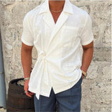 Men Suits Vests Summer Men's Short Sleeve Shirt Coat