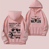 Graphic Letter Print Hoodie Plus Size Casual Kangar