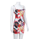 Women Desses Summer Printed Suspender Skirt Repair Dress Women